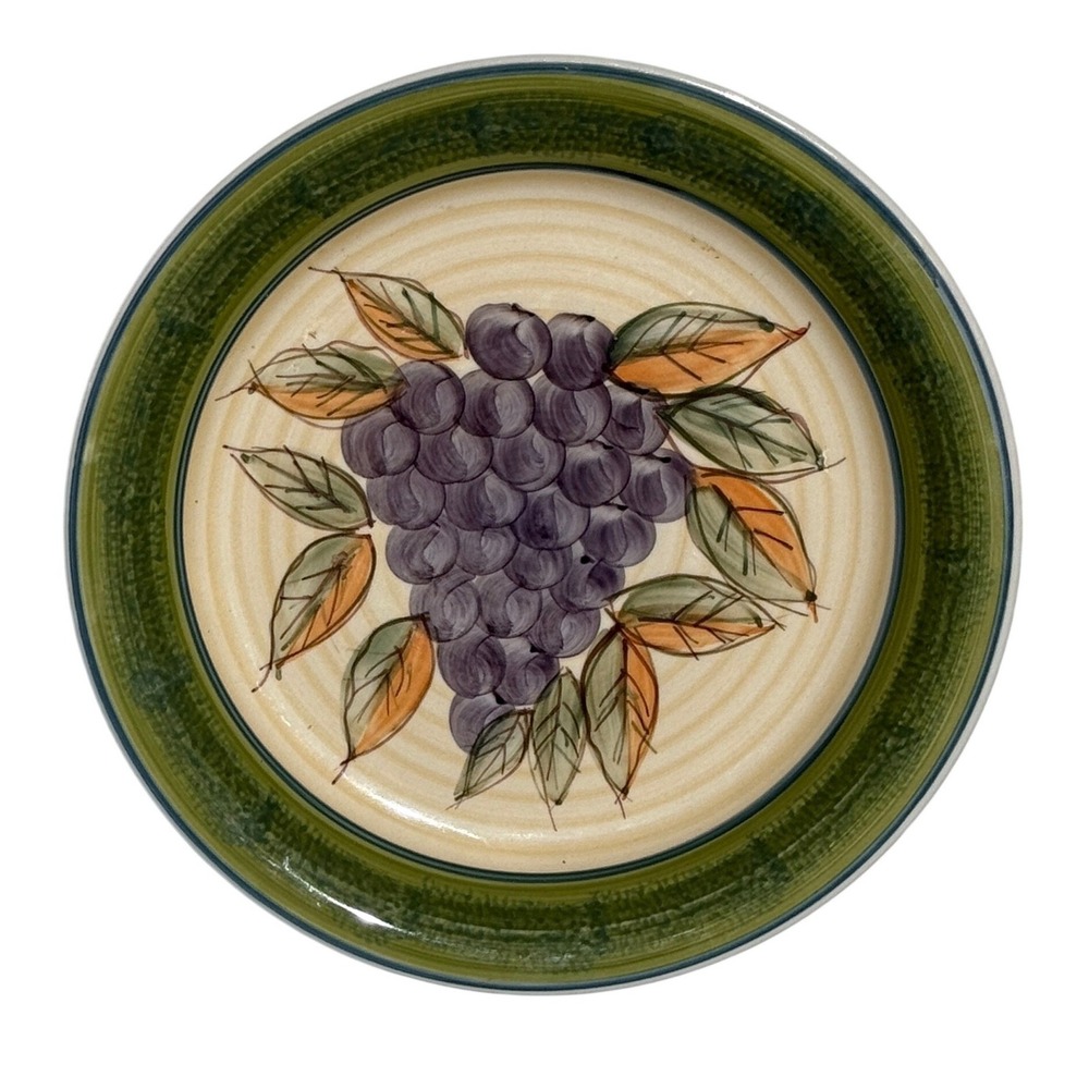 Gibson Grapes Cottagecore Decorative Plate 90s Tuscan Italian Vineyard  11"